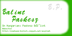 balint paskesz business card